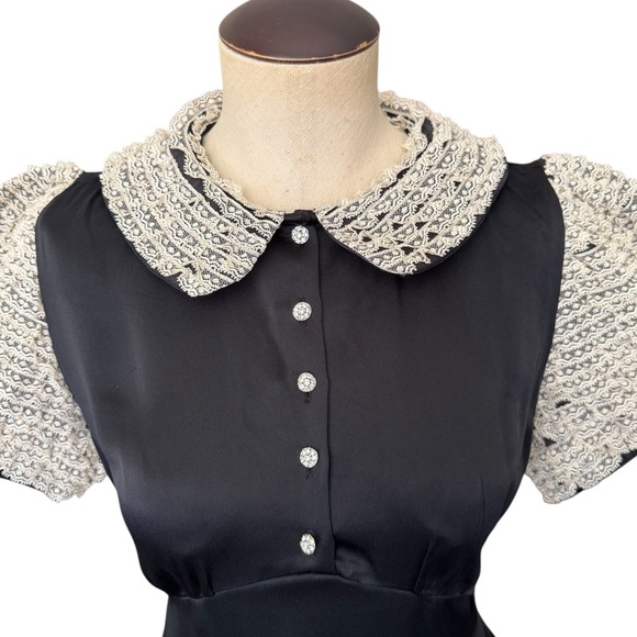 Dôen Miranda Mini Dress in Black Satin Medium - Picture 8 of 14